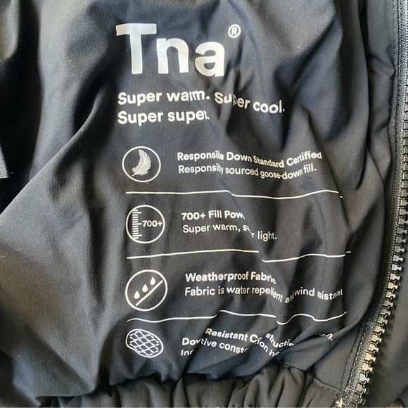 TNA Super Puff Goose Down Jacket NO Hood- XS (fits XS - S) - Picture 14 of 16